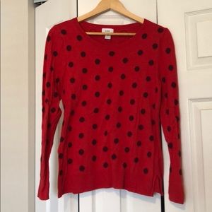 Old Navy Red Polka Dot Sweater